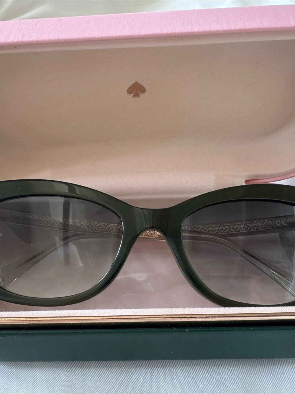 kate spade Olive Green Oversized Cat-Eye Sunglasses